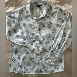 Halogen Light Blue Floral Button-Down Shirt